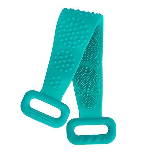 Silicone Back Scrubber Belt for Shower – Exfoliating Body Wash Strap with Massage Dots, Bristles, and Adhesive Hook Bath Brush