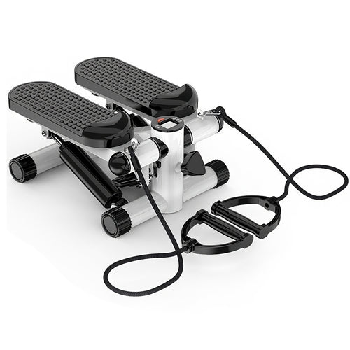 Mini Fitness Stepper with Resistance Bands and LCD Monitor - Compact, Quiet, and Durable Stair Stepper for Full-Body Workouts