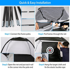 LakeForest Golf Practice Net – Driving & Hitting Training Aid with Target Cloth & Carry Bag for Indoor & Outdoor Sports