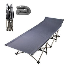 Portable Folding Camping Cot – Collapsible Bed with 440lbs Max Load & 2-Sided Soft Pad for Travel & Guests