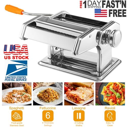 Pasta Maker Roller Machine – Fettuccine Noodle Maker with 9 Thickness Settings, Stainless Steel Construction Kitchen Utensils