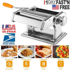 Pasta Maker Roller Machine – Fettuccine Noodle Maker with 9 Thickness Settings, Stainless Steel Construction Kitchen Utensils