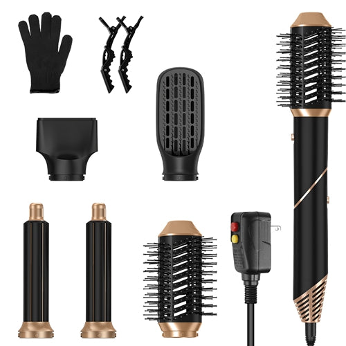 5-in-1 Hot Air Styler Set – Hair Dryer, Straightener, Curler & Volumizer with Auto Wrap, 3 Heat Settings, ALCI Plug & Accessories