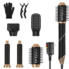 5-in-1 Hot Air Styler Set – Hair Dryer, Straightener, Curler & Volumizer with Auto Wrap, 3 Heat Settings, ALCI Plug & Accessories
