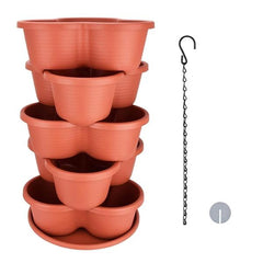5-Tier Stackable Garden Tower – Perfect Planters for Strawberries, Flowers, Herbs, and Vegetables – Maximize Your Gardening Space!