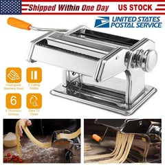 Pasta Maker Roller Machine – Fettuccine Noodle Maker with 9 Thickness Settings, Stainless Steel Construction Kitchen Utensils