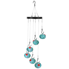 iMountek Hummingbird Feeder with Wind Chimes – Ant & Bee Proof Hanging Bird Feeder for Outdoor Garden & Patio