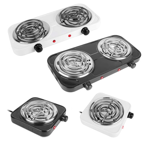 2000W Dual Coil Electric Hot Plate – Portable Countertop Stove with 5-Level Temperature Control & Non-Slip Feet – Ideal for RV, Dorm, or Kitchen Use
