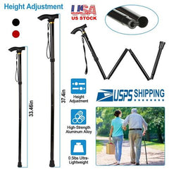 Premium Adjustable Folding Aluminum Walking Cane – Lightweight, Anti-Slip & Travel-Friendly