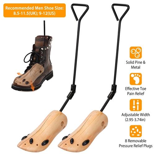 Adjustable Wooden Boot Stretcher - Shoe Shaper and Widener for Men & Women