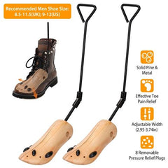 Adjustable Wooden Boot Stretcher - Shoe Shaper and Widener for Men & Women