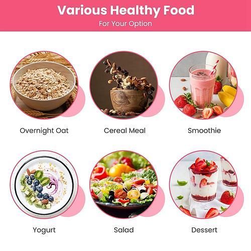 Overnight Oats Jars with Lids & Spoons – 4Pcs 20oz Leak-Proof Containers for Yogurt, Fruit, Salad & Cereal