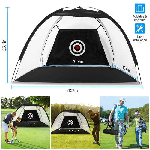 LakeForest Golf Practice Net – Driving & Hitting Training Aid with Target Cloth & Carry Bag for Indoor & Outdoor Sports