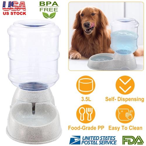 3.5L/1 Gallon Self-Dispensing Pet Waterer – Automatic Gravity Feeder for Cats and Dogs