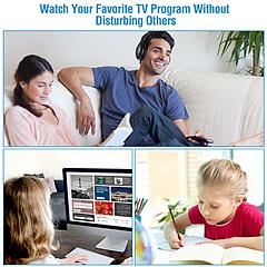 iMountek Wireless RF Over-Ear Headphones – HiFi Stereo TV Headset with Transmitter & 98ft Range