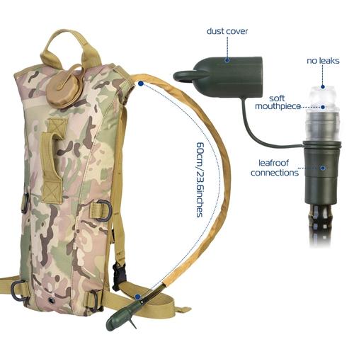 Tactical Hydration Pack with 2L Water Bladder, Lightweight Water Backpack with Adjustable Straps for Hiking, Cycling, Climbing, Running, and Outdoor Sports