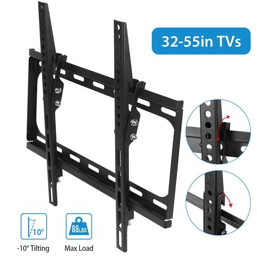 Universal TV Wall Mount Bracket for 32-55” TVs – Tilt Dual Arm, Max VESA 400x400mm