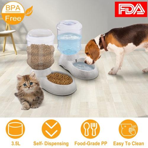 3.5L/1 Gallon Self-Dispensing Pet Waterer – Automatic Gravity Feeder for Cats and Dogs