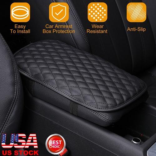 Car Armrest Pad Cover PU Leather Auto Center Console Seat Box Cover Protector Car Accessories Armrest Cushion Pad Fit For Vehicle SUV Truck Car