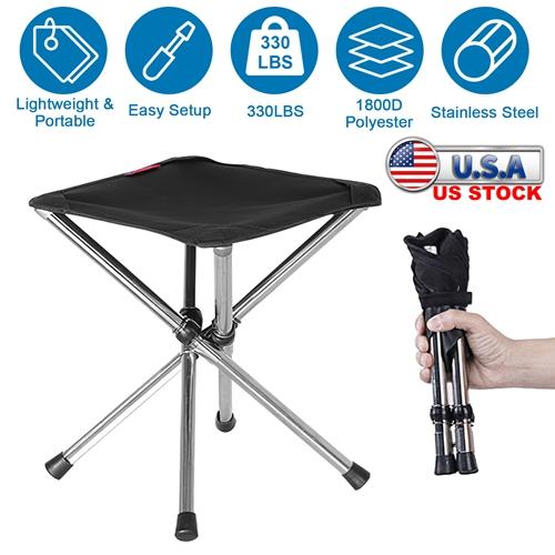 Foldable Camping Stool – Portable & Lightweight Retractable Chair with Carry Bag for Fishing, Hiking, Camping, BBQ