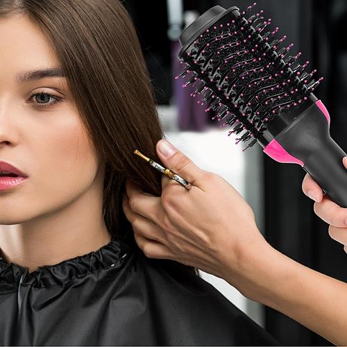 4-in-1 Hair Styling Tool – Hot Air Brush for Drying, Curling, Straightening & Volume