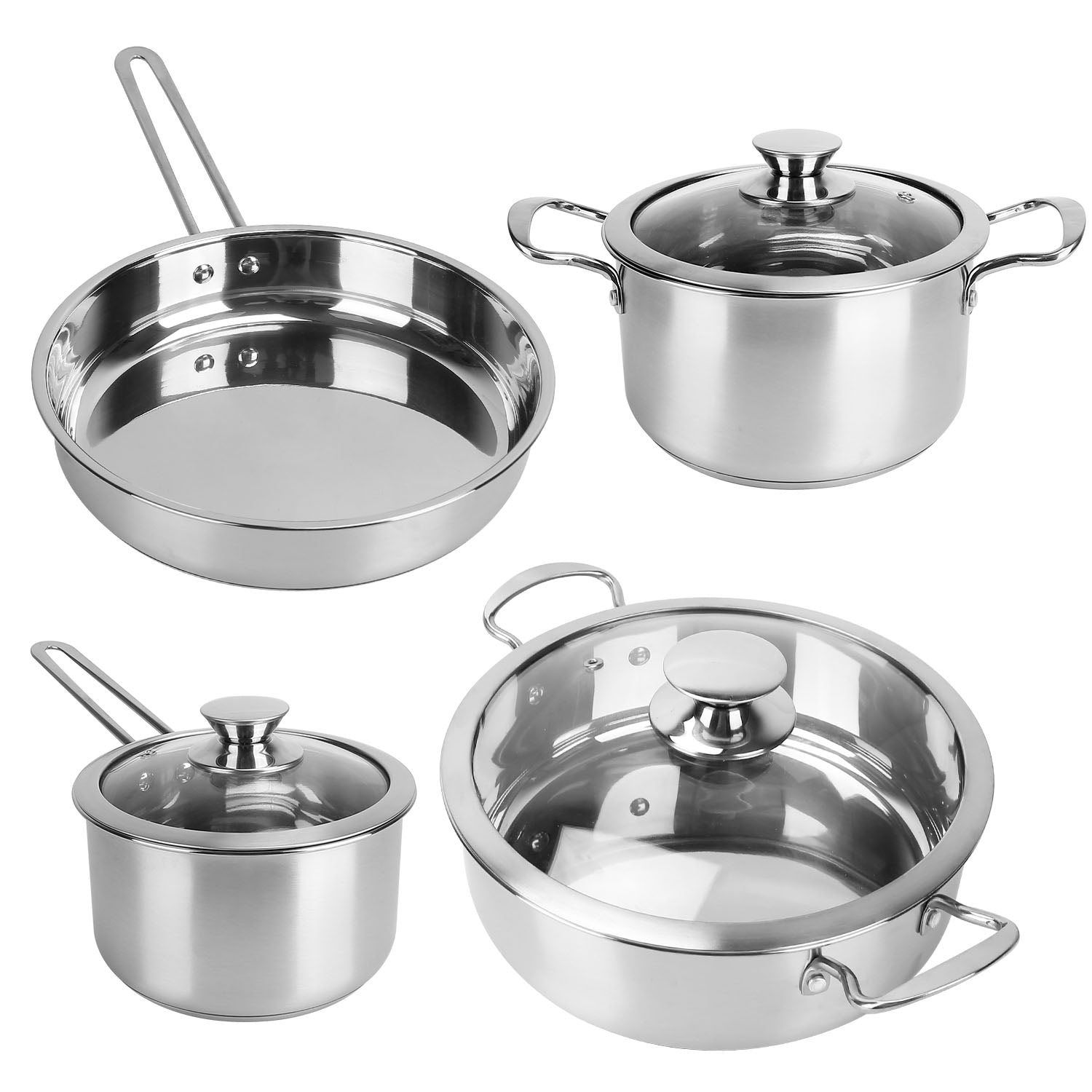 Premium Stainless Steel Cookware Set – Fast & Even Heat, Induction Ready, Dishwasher Safe Pots & Pans