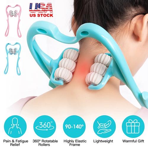 360º Rotatable Neck Roller Massager with 6 Balls - Portable Trigger Point Pain Relief for Neck, Legs, Thighs, and Feet Body Care Comfort