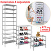 10-Tier Shoe Rack – Holds 27 Pairs of Shoes, Adjustable Storage for Handbags and More – Easy Assembly, Space-Saving Organizer