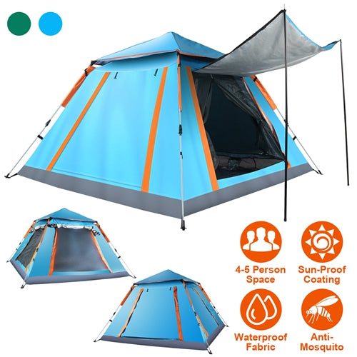 LakeForest 4–5 Person Camping Tent – Outdoor Waterproof Tent with Mosquito Net Windows & Carrying Bag for Hiking, Climbing & Fishing