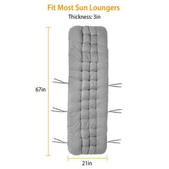 67x22in Chaise Lounger Cushion – Comfortable Recliner Rocking Chair Sofa Mat – Deck Chair Cushion for Outdoor & Indoor Relaxation