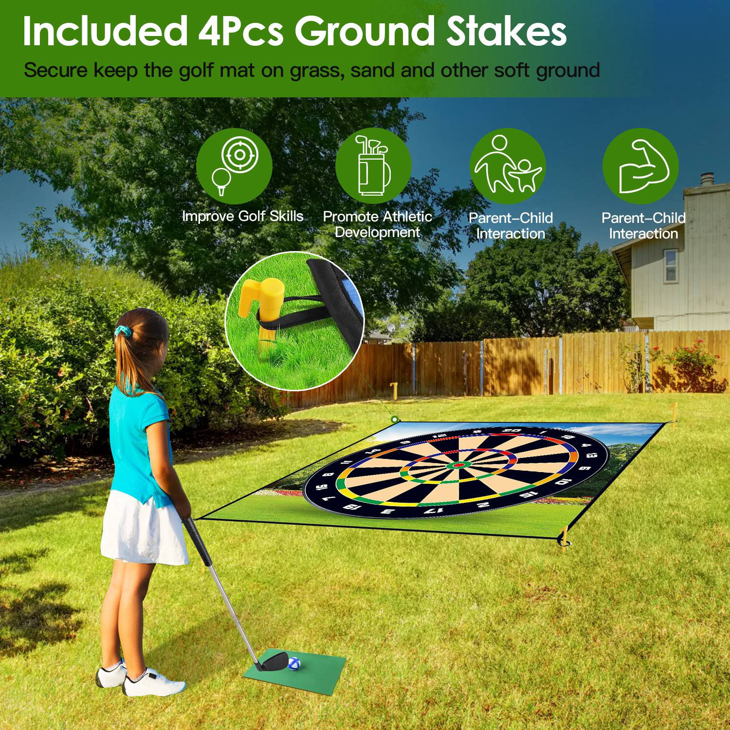 Golf Chipping Dart Game Set – Fun & Portable Training Mat with Sticky Balls, Hooks, and Carrying Bag – Perfect for Kids & Beginners, Indoors or Outdoors!