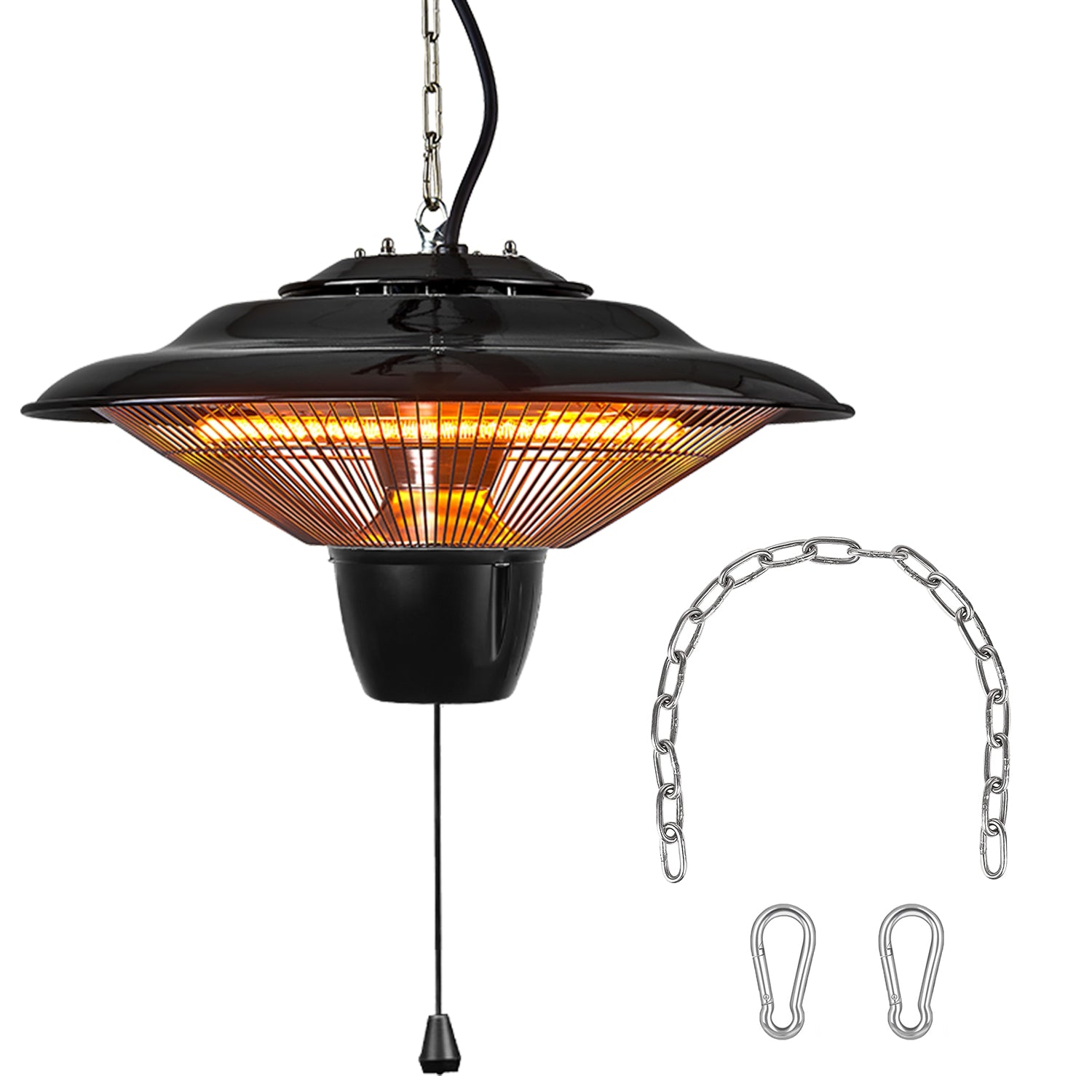 1500W Outdoor Hanging Patio Heater – Ultra-Quiet, Waterproof, & Adjustable Heat for Cozy Evenings